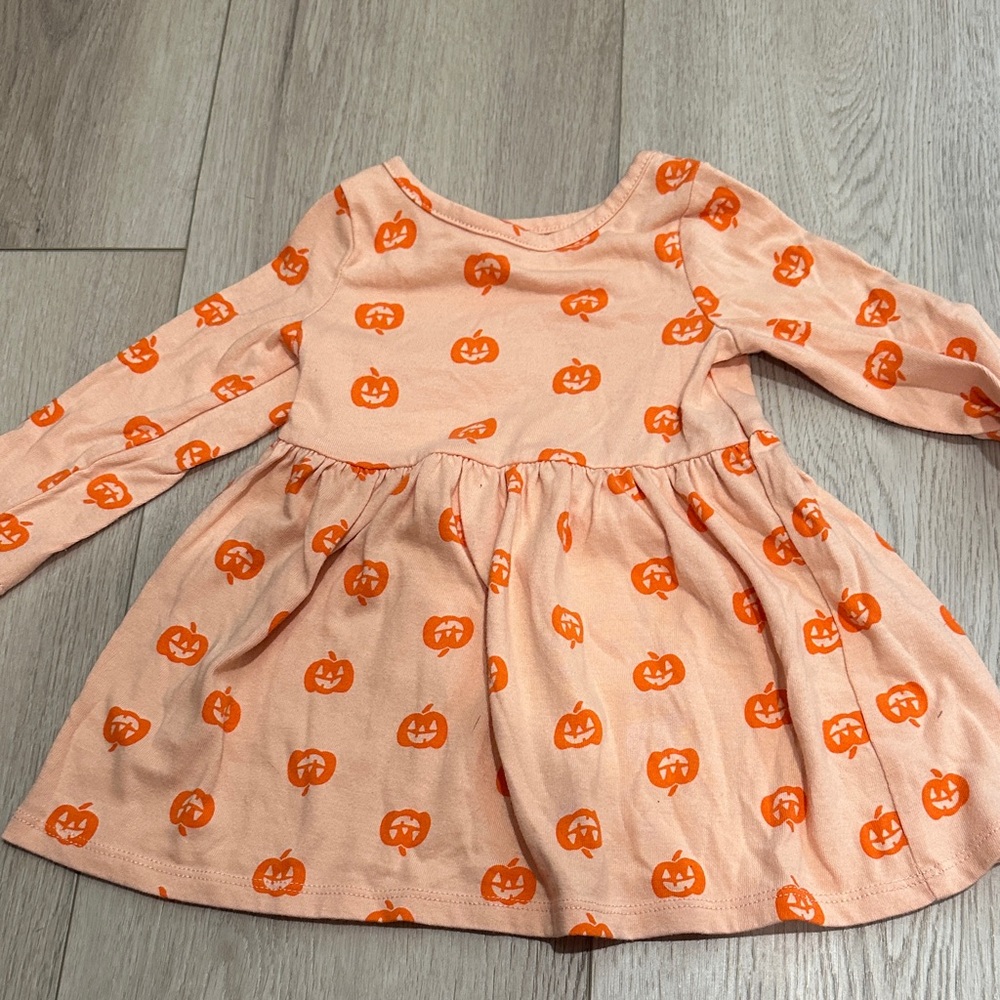 Cat & Jack Orange Pumpkin Print Dress